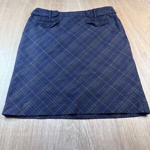 Ann Taylor Plaid A-Line Skirt Women’s Size 10 Brown Cotton Fall Classic